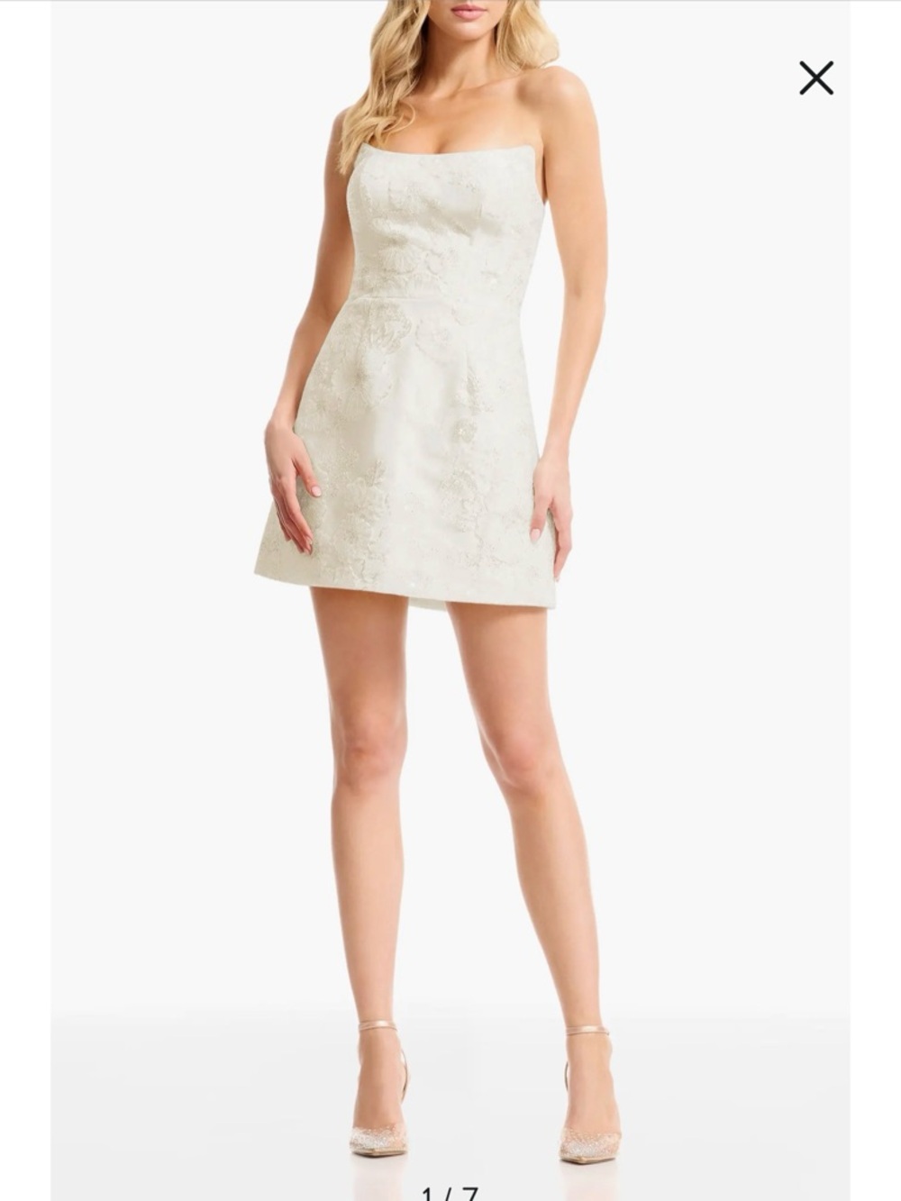 Dress the Population Ivory Floral Strapless Kids Dress - Picture 3 of 3